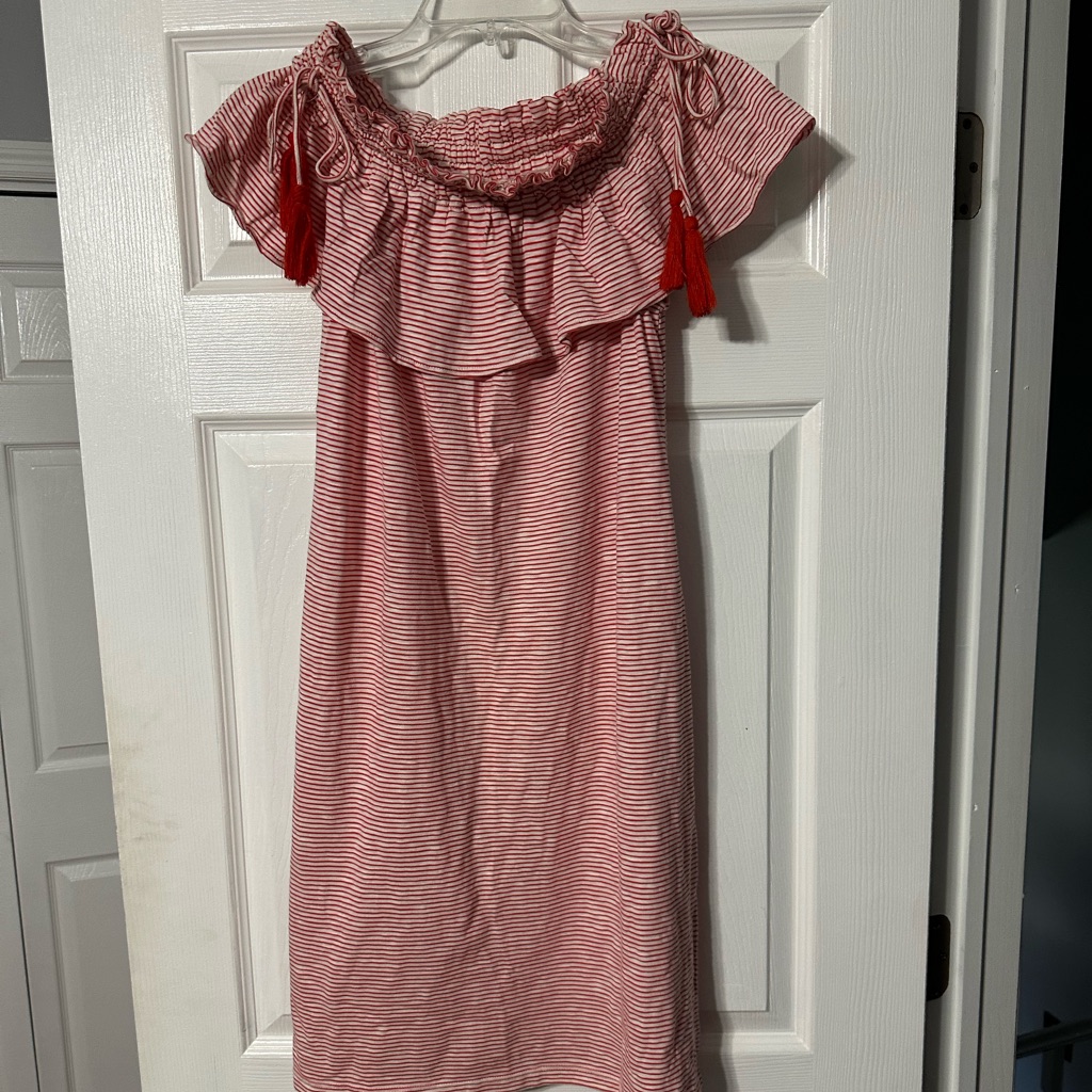 Loft Striped Off Shoulder Casual Summer Dress